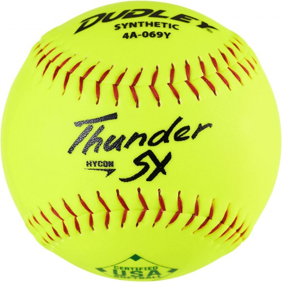 Dudley ASA Thunder SY Hycon 12" 52/300 Synthetic Slowpitch Softballs: 4A-069Y - Sale