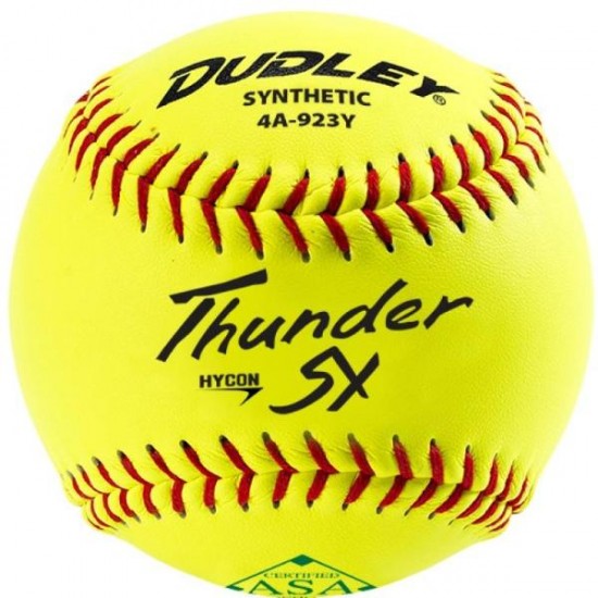 Dudley ASA Thunder SY Hycon 11" 52/300 Synthetic Slowpitch Softballs: 4A-923Y - Sale