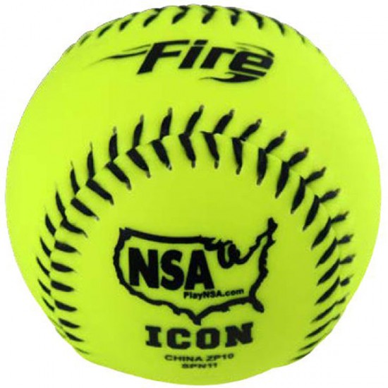 Baden NSA Fire ICON 11" 44/400 Synthetic Slowpitch Softballs: SPN11 - Sale
