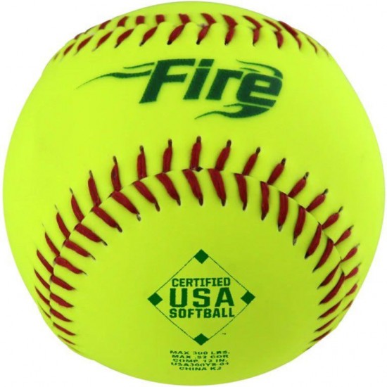Baden USA Fire 12" 52/300 Synthetic Slowpitch Softballs: USA300YS - Sale